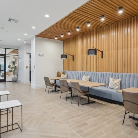 Resident business center with private work spaces Resident business center with private work spaces