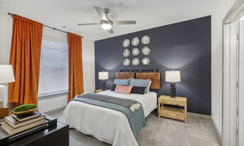 bedroom with large windows