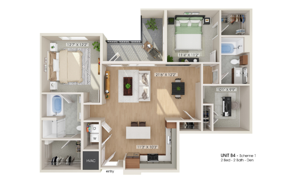 two bedroom Essential housing in Dallas, TX with stainless steel appliances